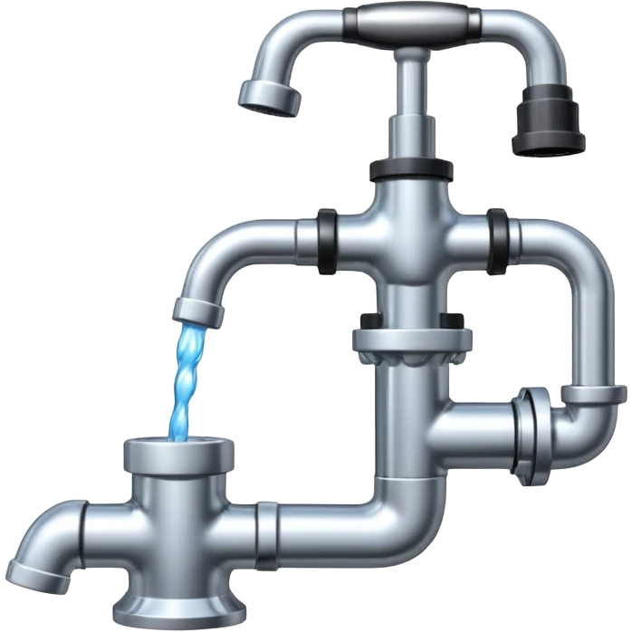 
water pump with a tap, water flows from the tap emoji