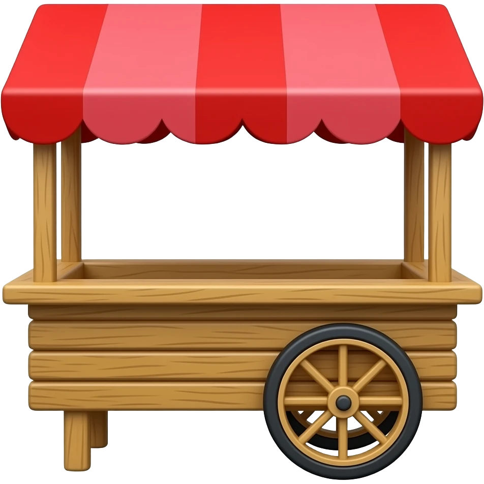 vendors cart with red roof emoji