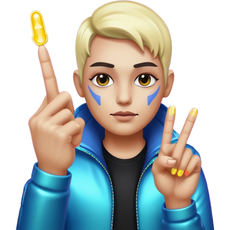middle finger cyberpunk emoji