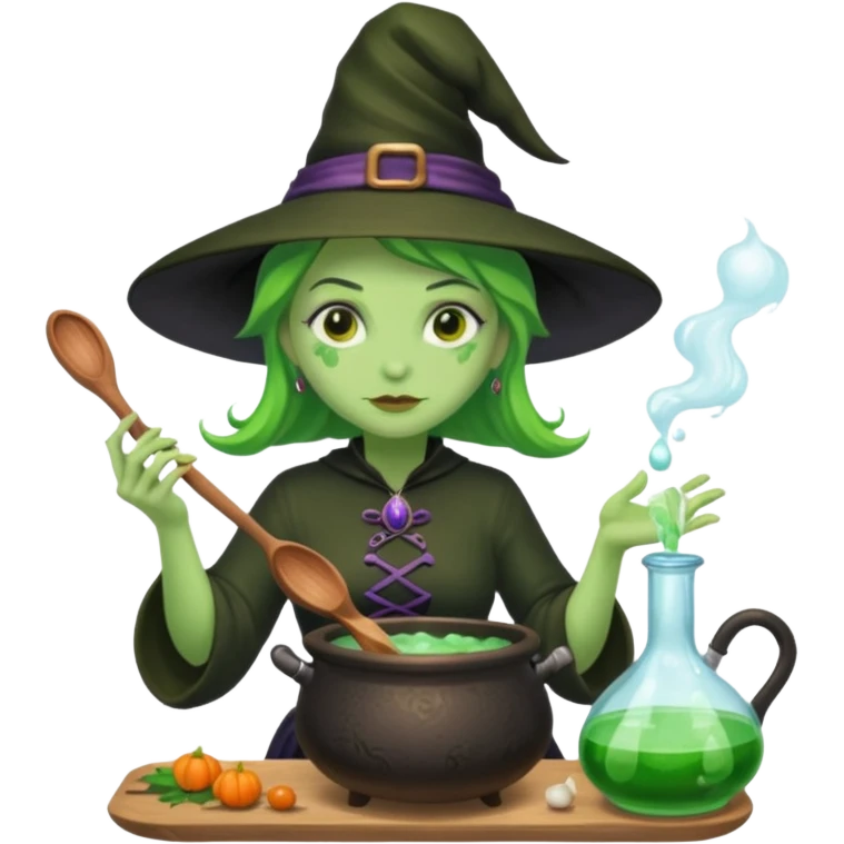 green witch cooking potion emoji