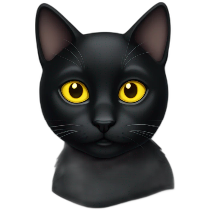 black cat with yellow eyes emoji