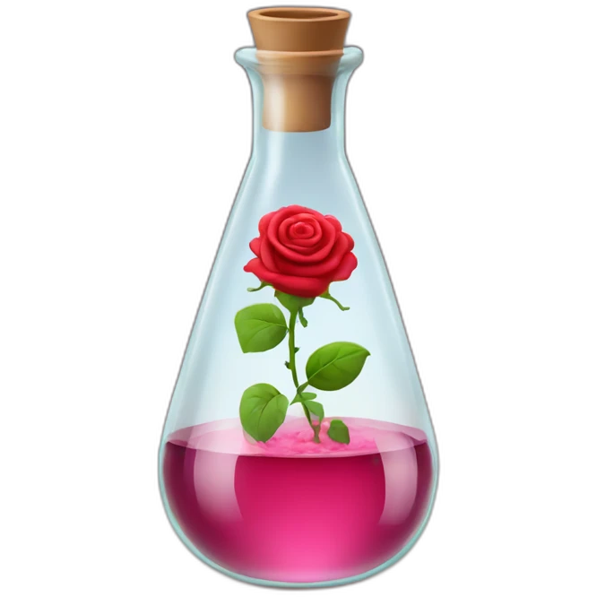 a rose in a glass flask emoji
