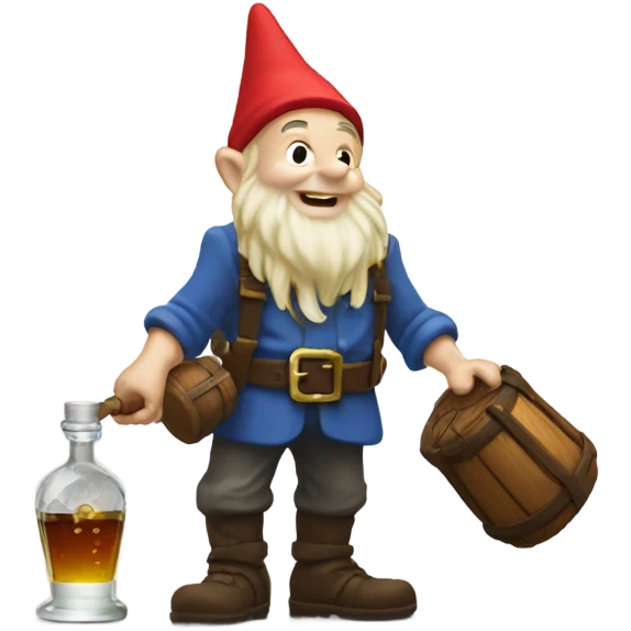 Pixel gnome pouring some rum on the ground emoji