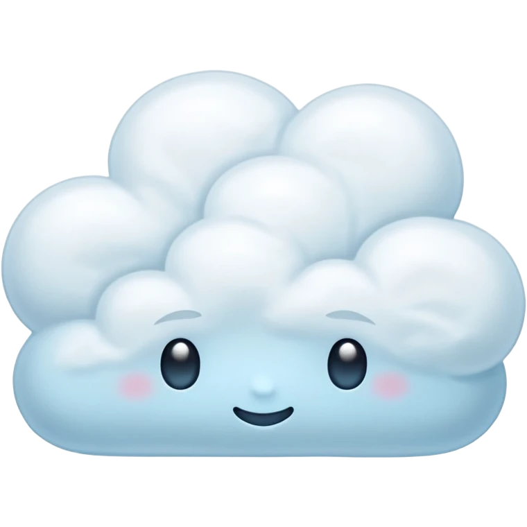 ethereal white pillow emoji glowing softly with a touch of icy blue, simple and dreamy emoji