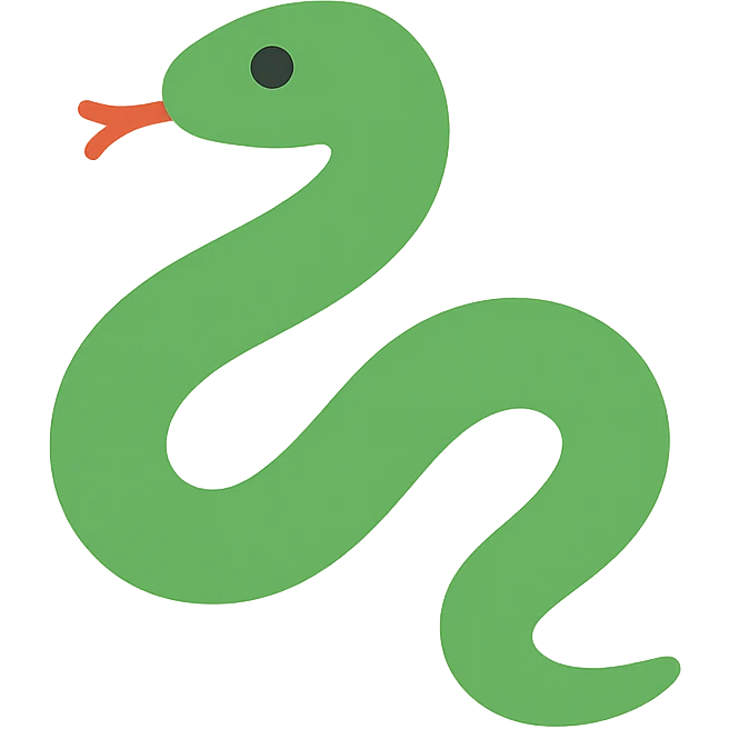 snake, flat color icon, clean and modern emoji