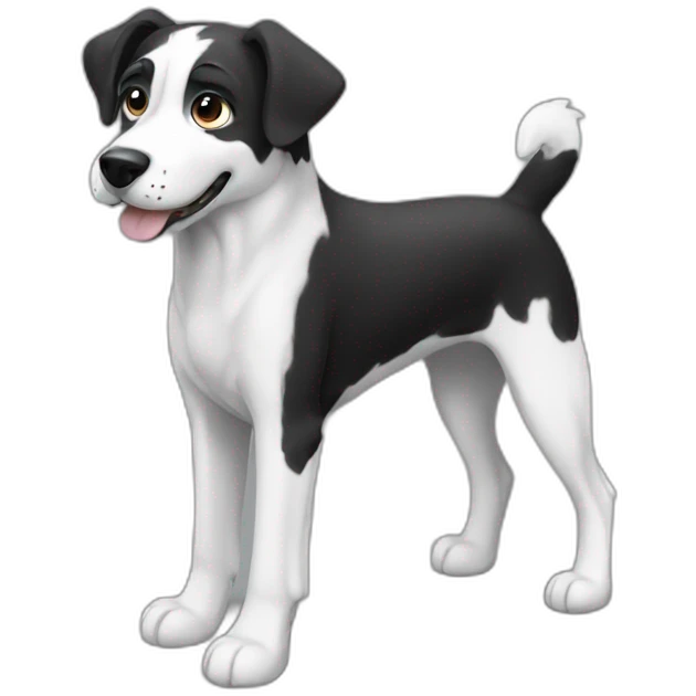 greek rescue dog black and white emoji