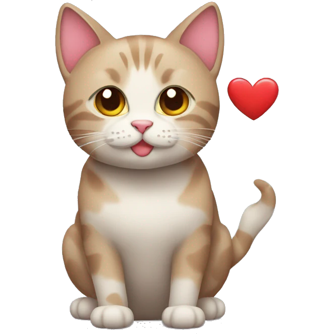 cat con corazones emoji