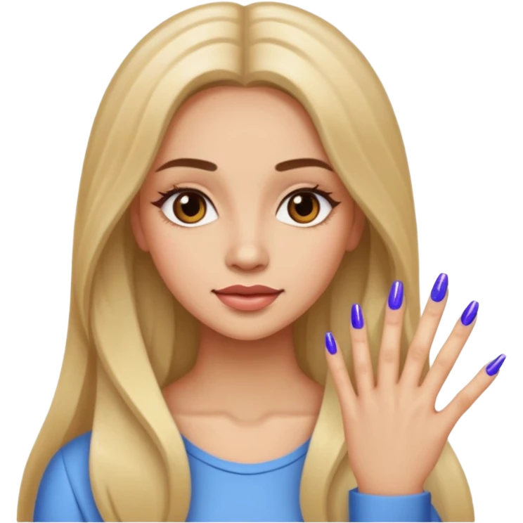 long haired woman nail art emoji