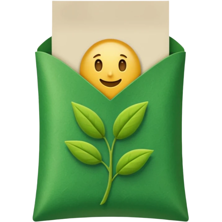 green seed packet pocket emoji