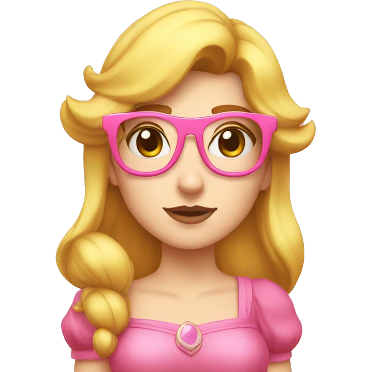 princess peach in a glasses emoji