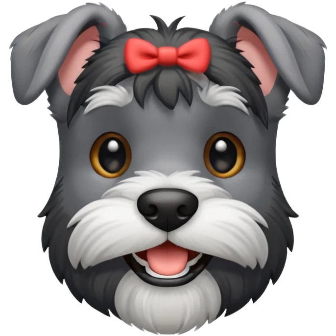 Happy Schnauzer saying hello emoji