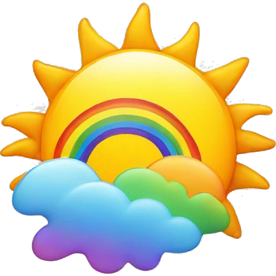 Sun and rainbow emoji