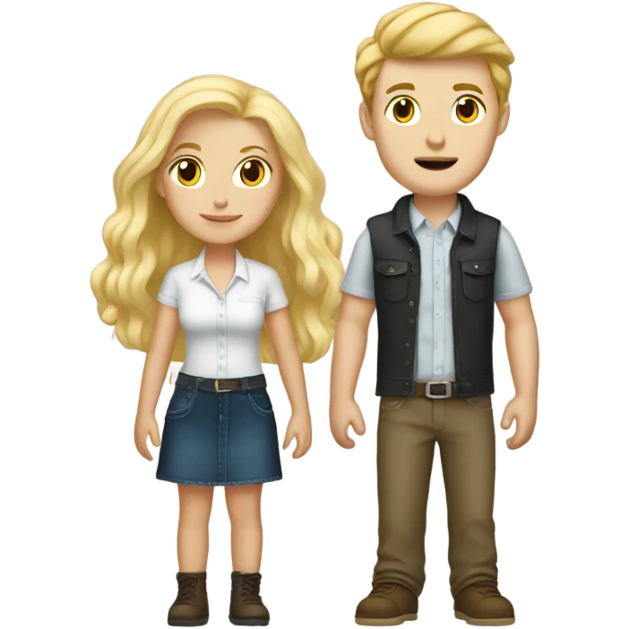 Tall country white boy with blonde girl  emoji
