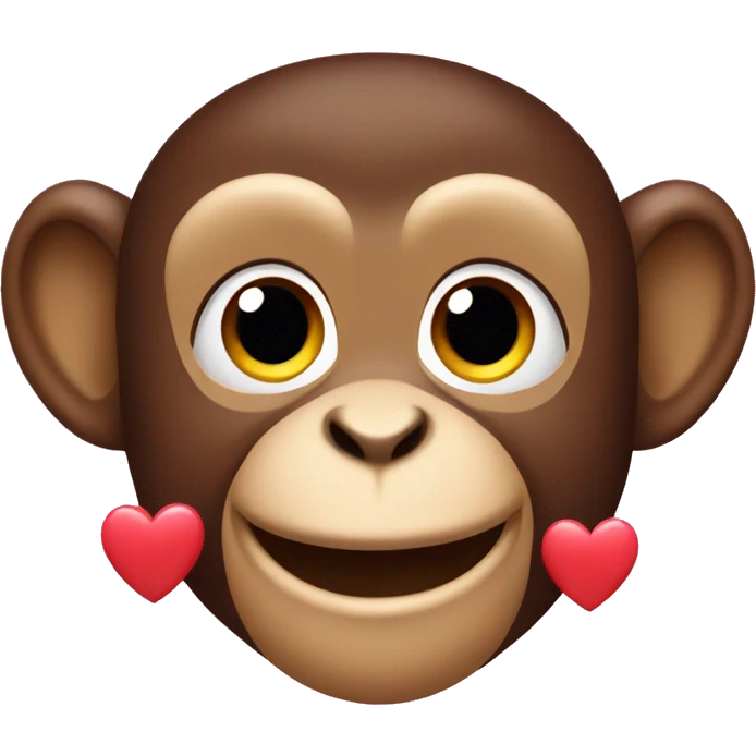 Monkey with hearts emoji