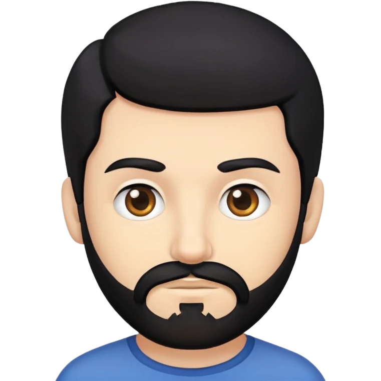 White men with a black hair and beard emoji