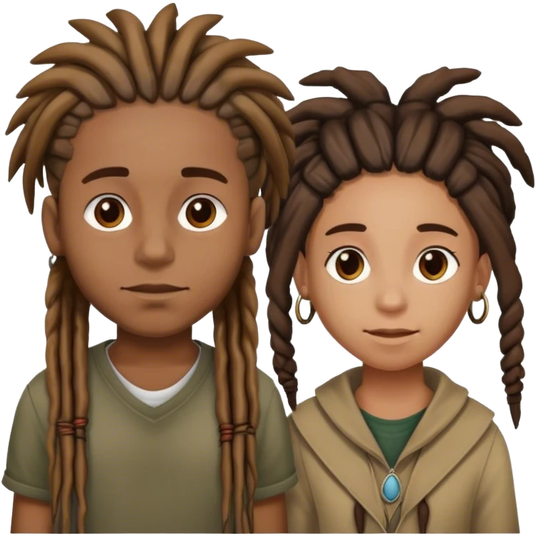 Boy with dreads girl with dreads emoji