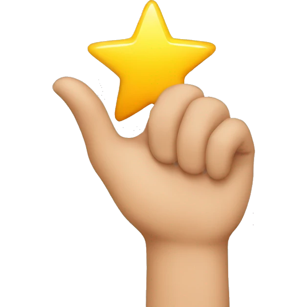 Mano con estrella emoji