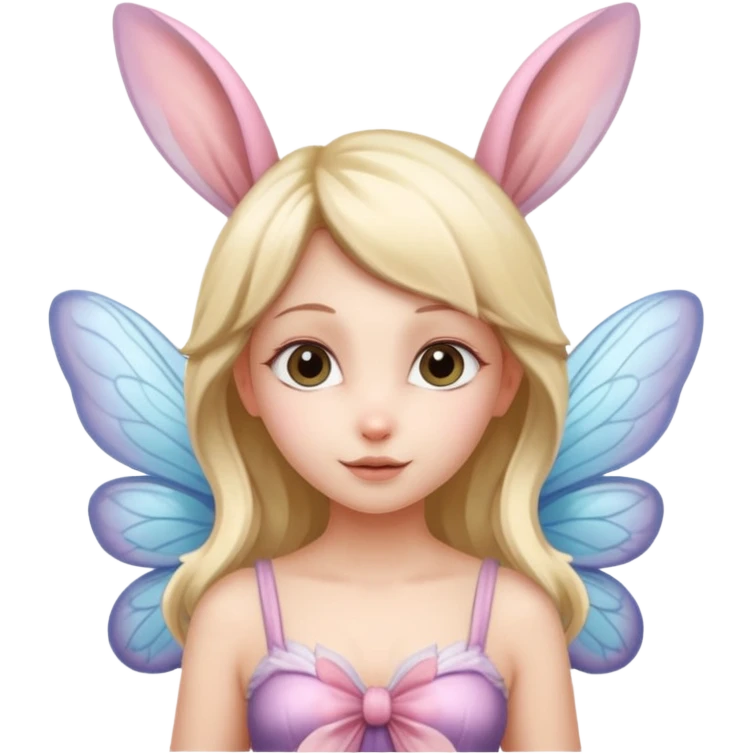 a fairy with wings and with bunny ears, whole body emoji