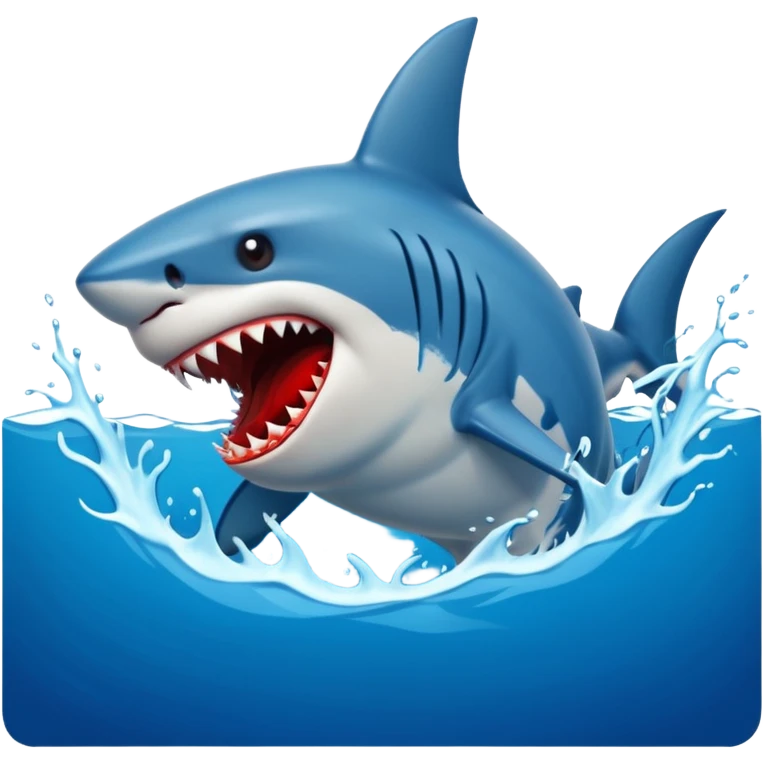 Shark attack blue emoji
