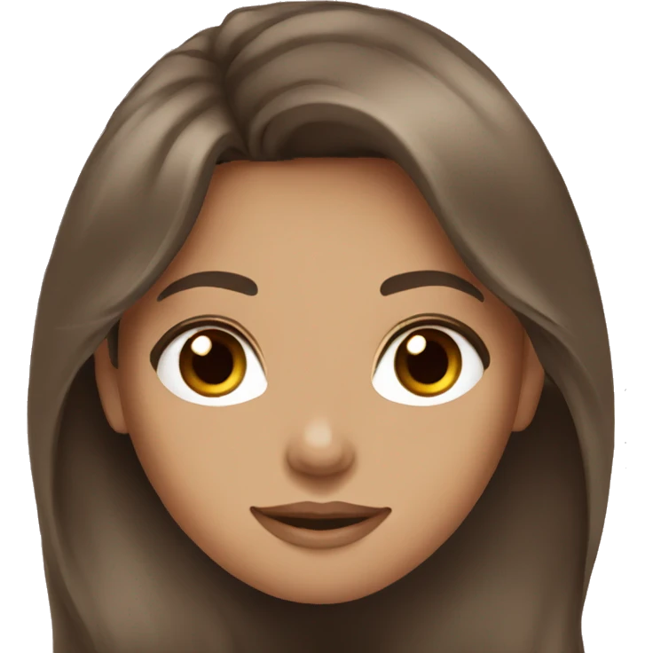 Brown hair brown eyes wavy hair girl emoji