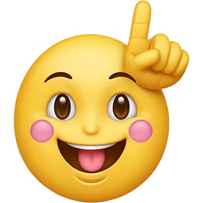 cheerful emoji face giving the middle finger, exaggerated happy features, no text, plain background emoji