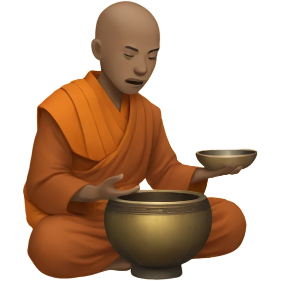 Monk using sound bowl emoji