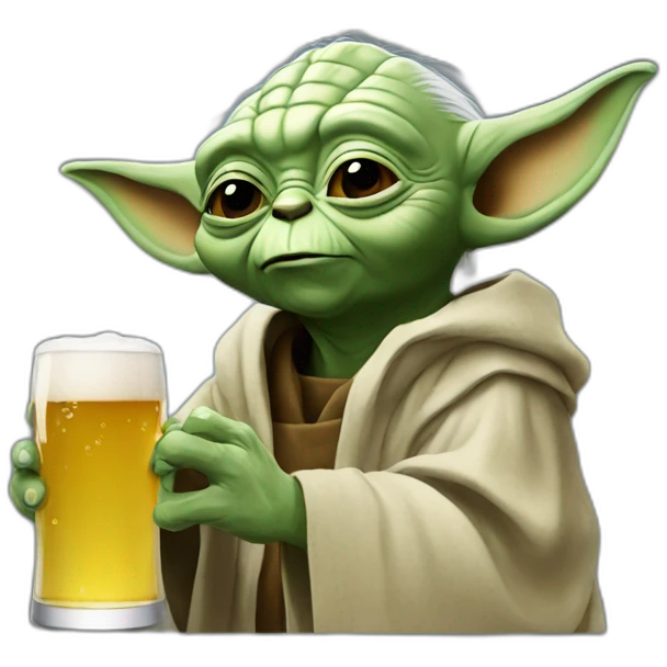 Yoda drinking beer  emoji