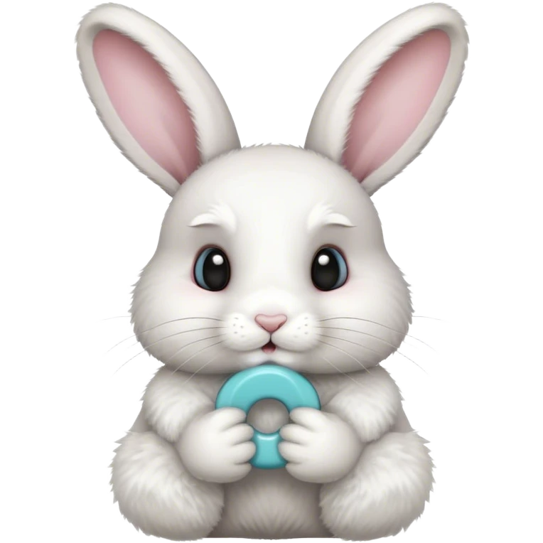 Bunny with a binky emoji