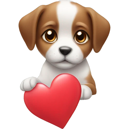 Puppy in a love heart emoji