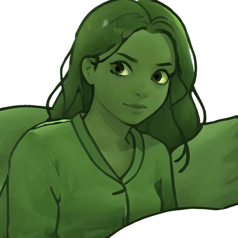 Una chica de cabello liso dormida emoji