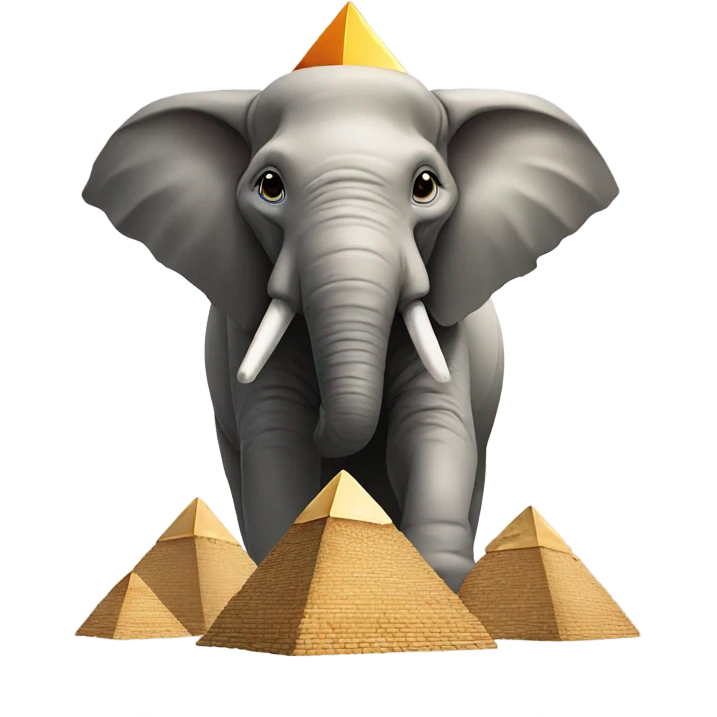 Elephant with a pyramid emoji