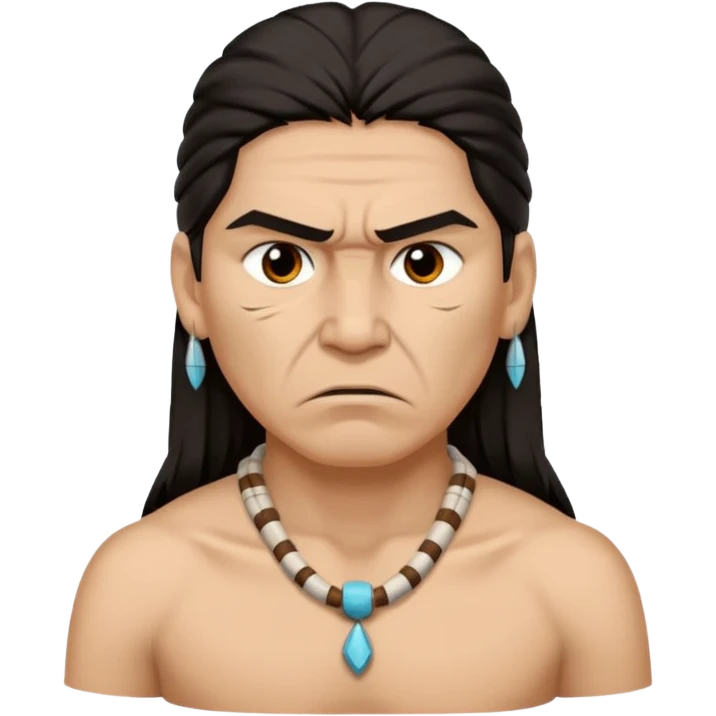 native american showing Annoyance/anger - feeling of irritation or displeasure - include neck and shoulders emoji