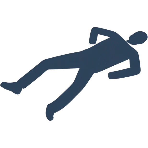 Chalk outline of man on street emoji