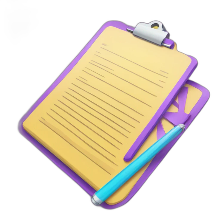 movie clipboard bright colors emoji