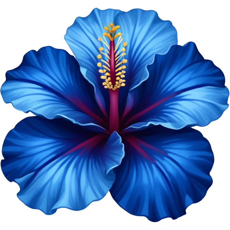Dark blue flower hibiscus only colour blue and white emoji