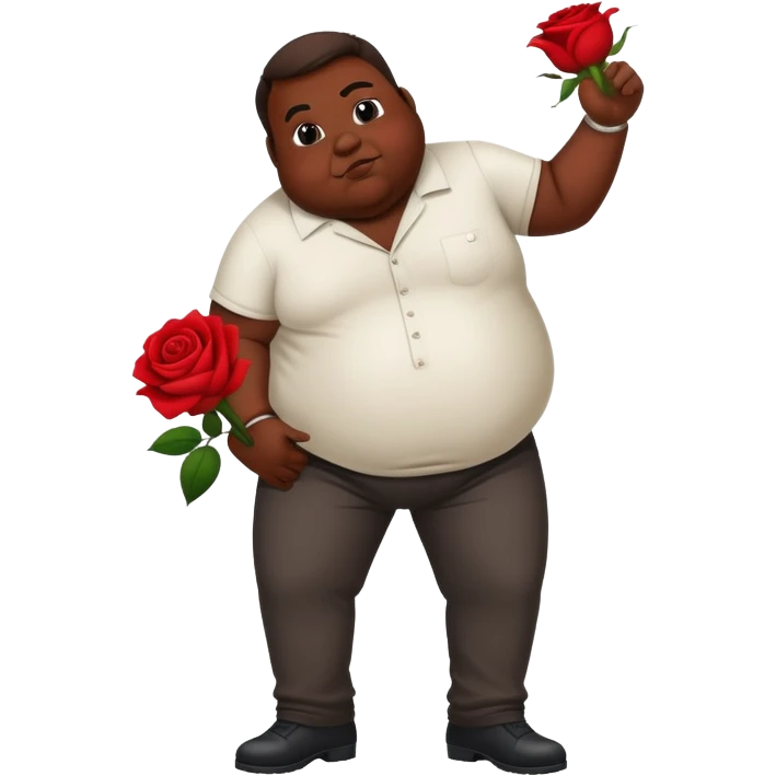 Fat guy twerking with rose in his ass emoji