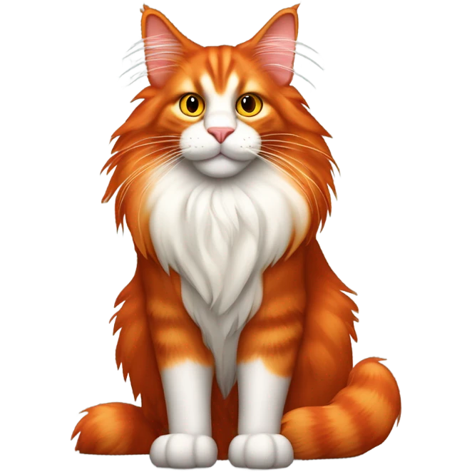 Red Maine coon emoji