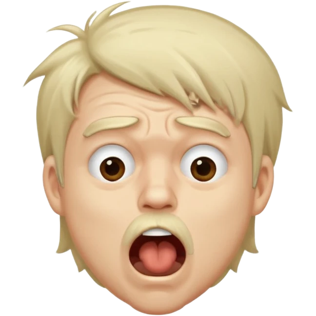 Weak man with disheveled hair, large dark circles under his eyes, and yawning emoji