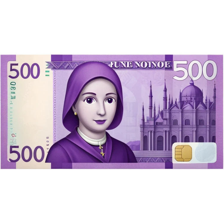 realistic european purple 500€ note  emoji
