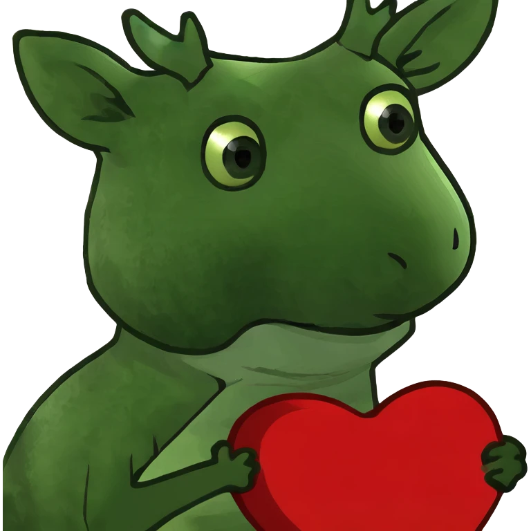Deer holding a heart emoji