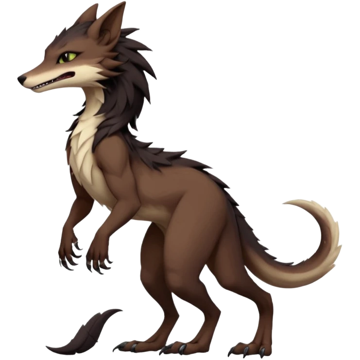 Brown and beige badass elegant wild beautiful natural cute badass epic anthro modern sergal-vernid-creature, full body, dark-brown-black-gradient pretty hair, outside, modern, aesthetic, art by LiLaiRa, art by art by Falvie emoji