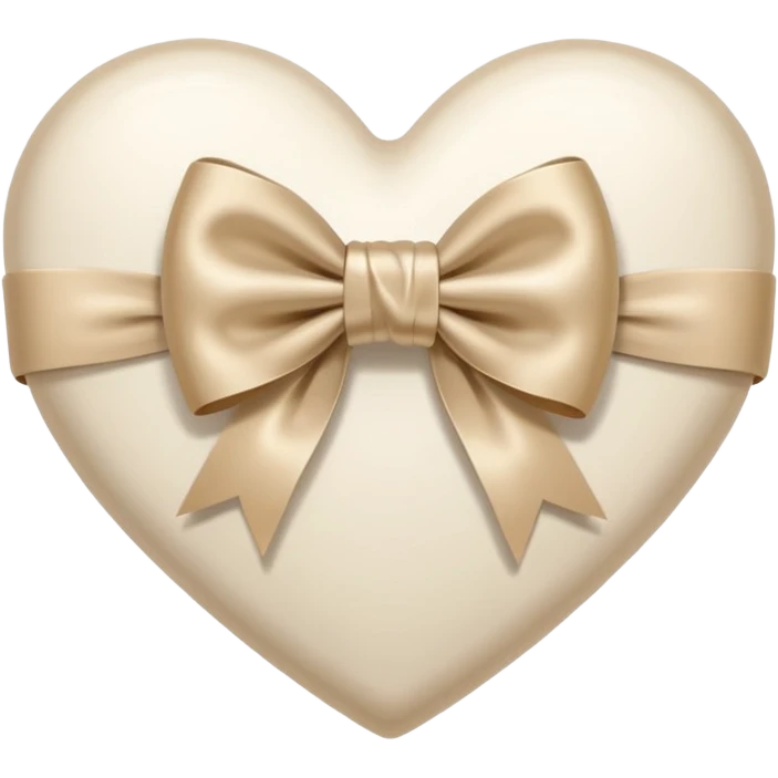 white heart with beige bow emoji