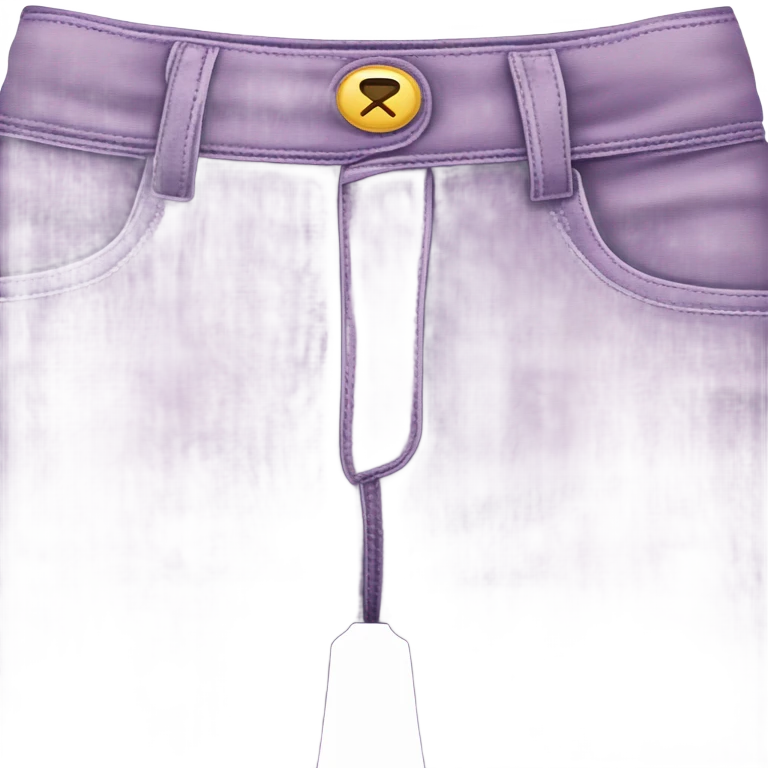 Realistic long Wide leg high waisted lilac velour jeans, isolated emoji