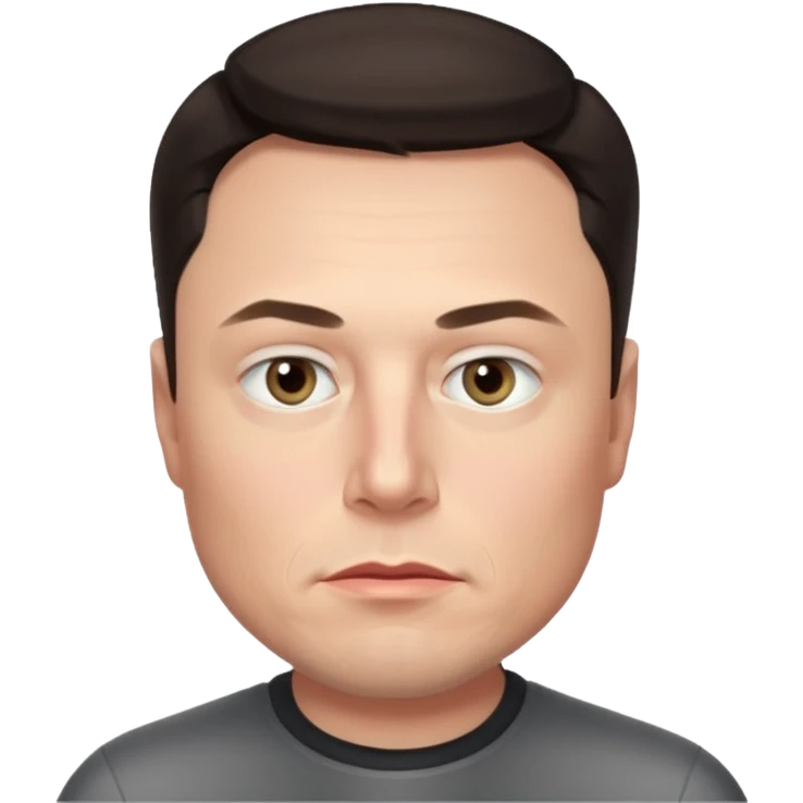 realistic make me elon musk serious face dark hair  emoji