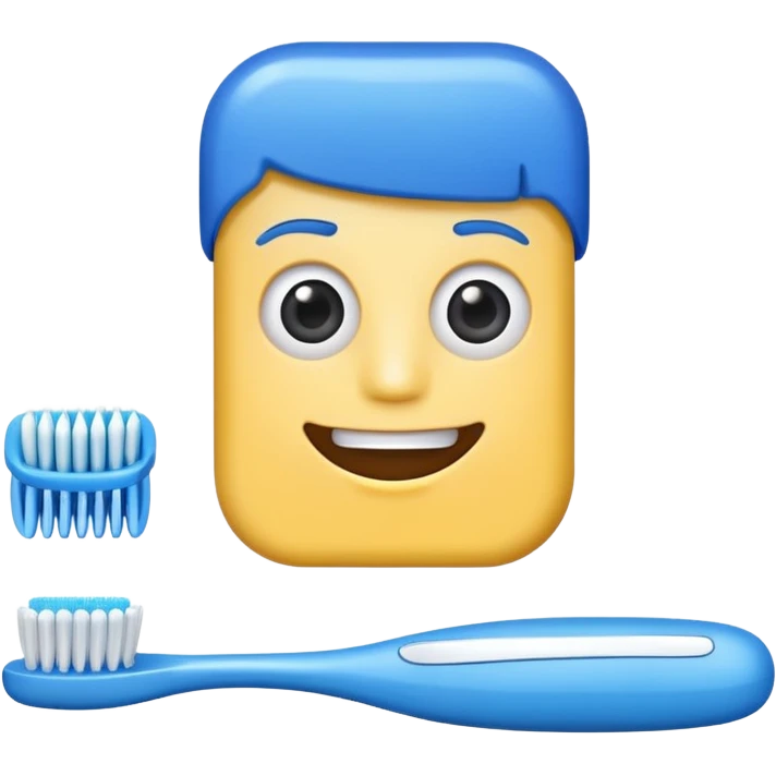 blue toothbrush emoji