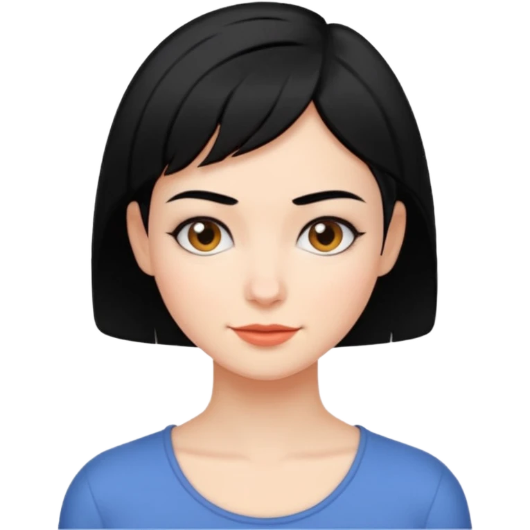 frau freche extreme schwarze Kurzhaarfrisur asynchron emoji