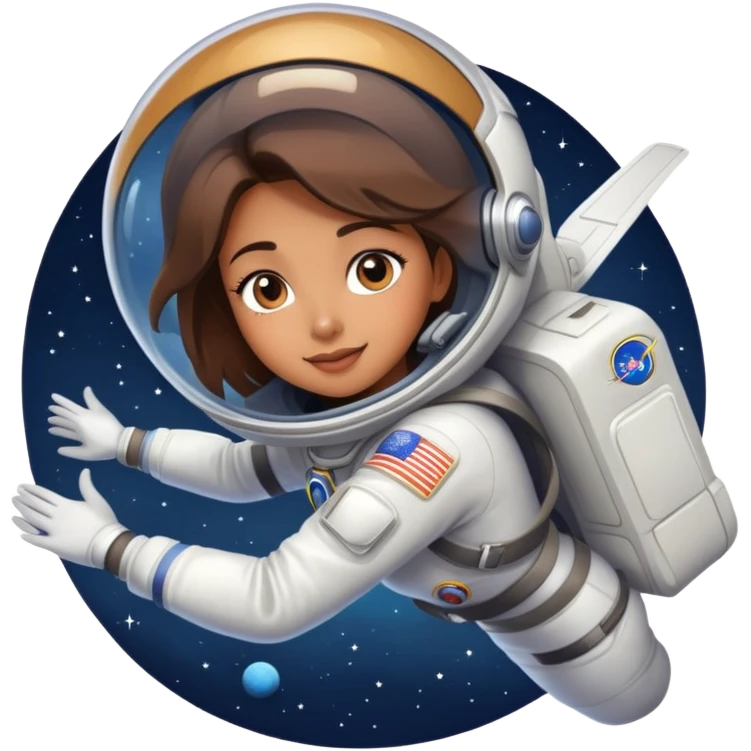 beautiful girl flying to space emoji