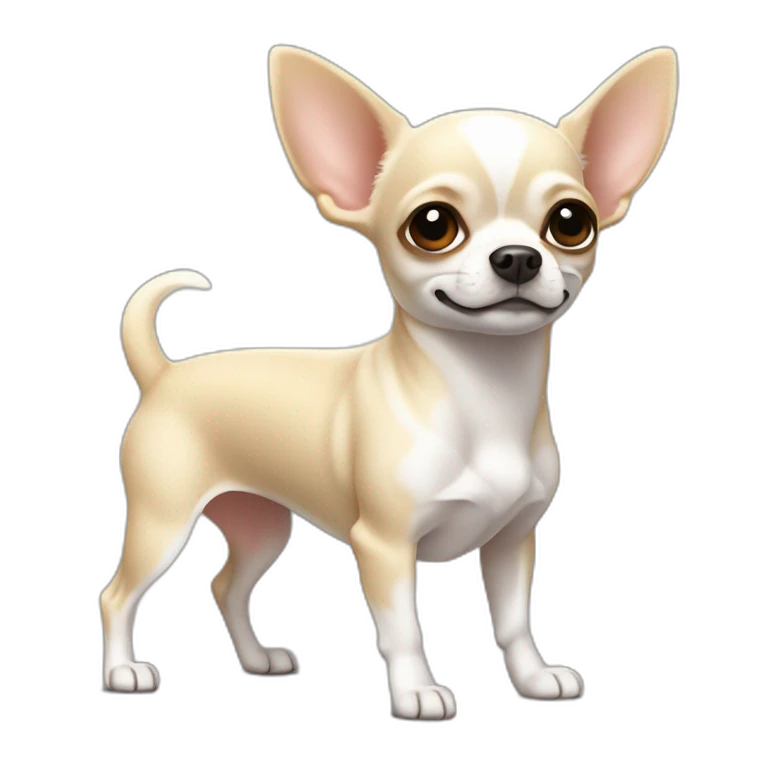 Chihuahua blanco muy muy gordo gracioso emoji