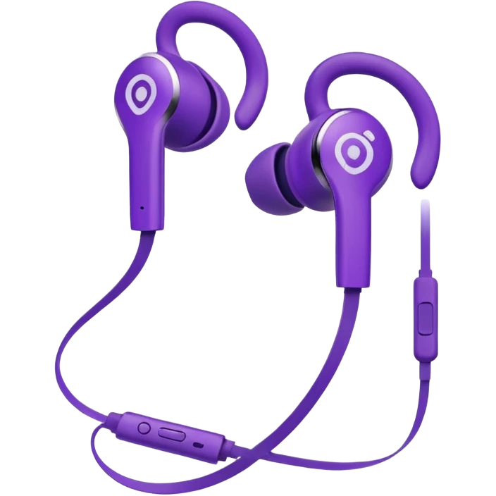 purple wired earbuds emoji