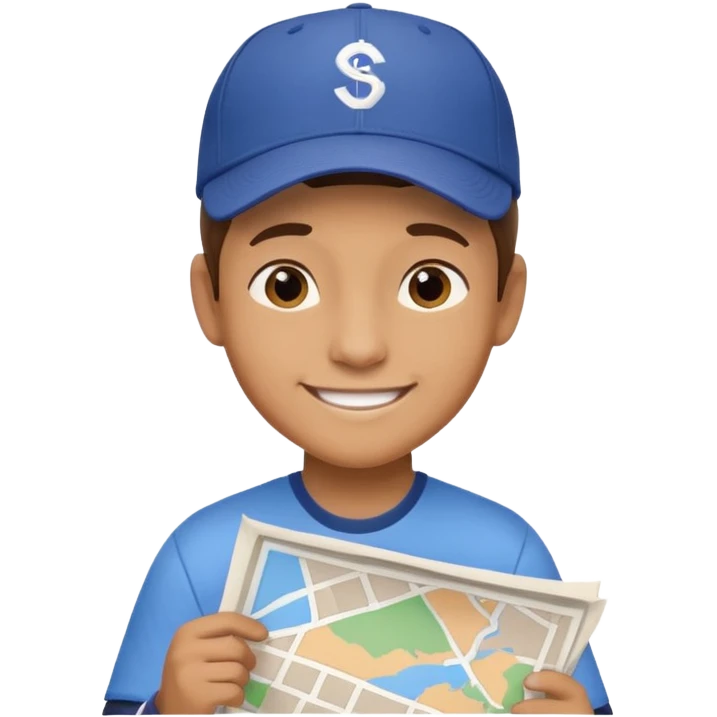 boy tour guide in USA,  emoji